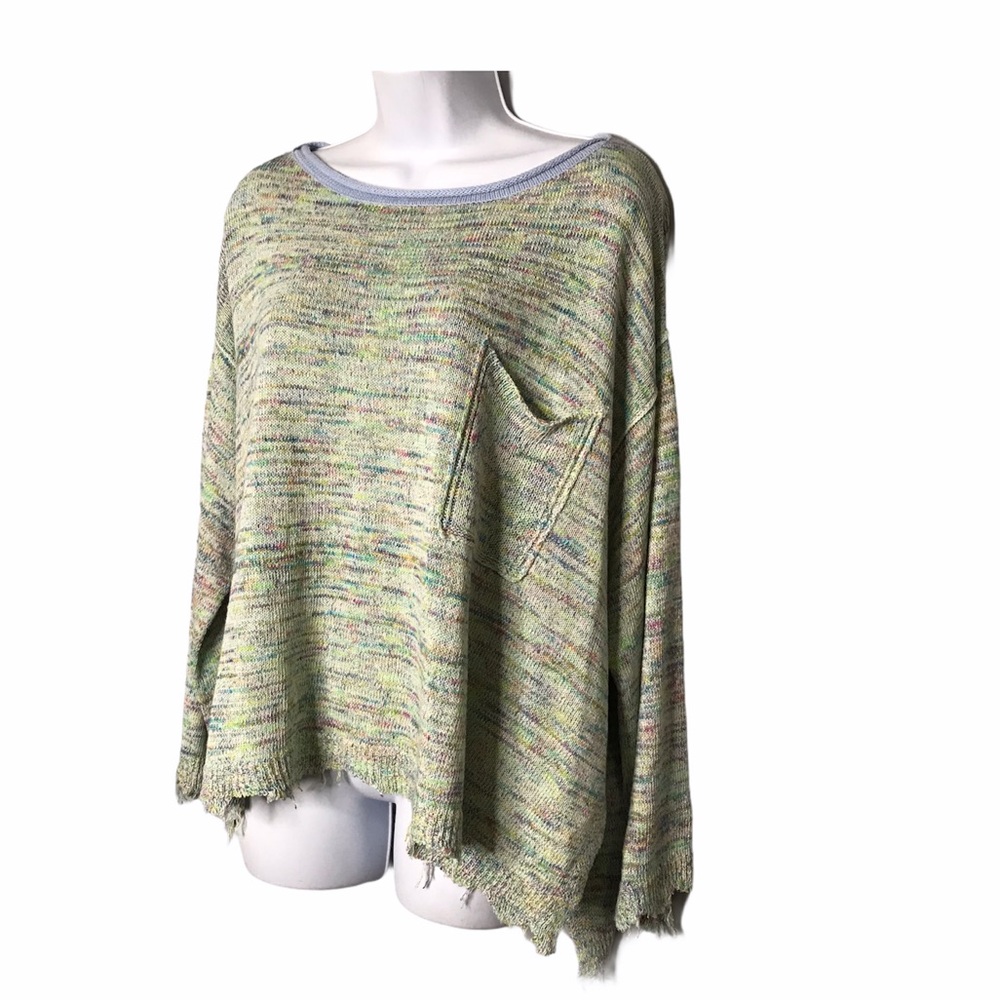 Free People | NWT Aqua Combo Boho Pullover Sweater - Picture 4 of 15